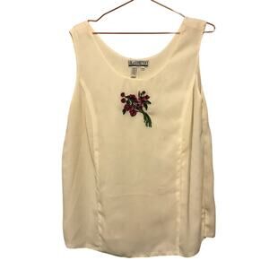 Vintage SK & Company dressy shell blouse embroidered 16W